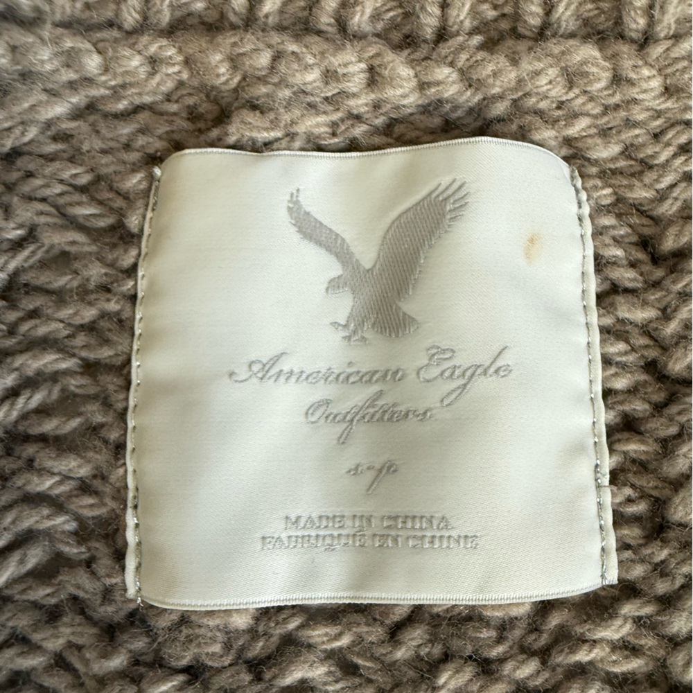 American Eagle Women's Knit Cardigan Sweater Taupe Beige Brown AEO Size S / SP - Picture 14 of 16